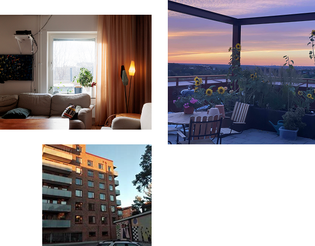 Tre bilder från Kollektivhuset Kombo